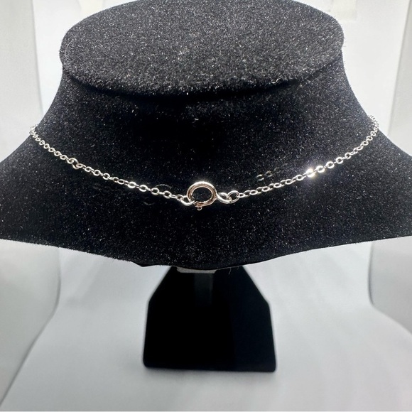 Moissanite Diamond Necklace 1 Carat Princess Cut Halo Floatings Necklace 925 18K - Picture 8 of 12